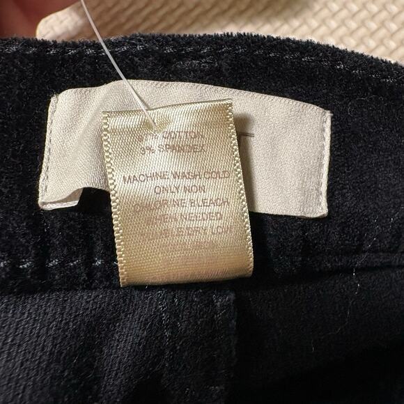 LOFT Women’s Modern Skinny Black Velvet Pants Size 12 Cotton Stretch Goth Chic - Picture 8 of 11